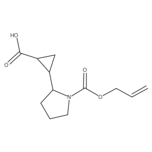 2-{1-[(Prop-2-en-1-yloxy)carbonyl]pyrrolidin-2-yl}cyclopropane-1-carboxylic acid结构式