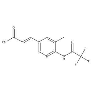 (2E)-3-[5-methyl-6-(2,2,2-trifluoroacetamido)pyridin-3-yl]prop-2-enoic acid结构式