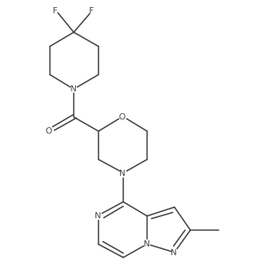 2-(4,4-Difluoropiperidine-1-carbonyl)-4-{2-methylpyrazolo[1,5-a]pyrazin-4-yl}morpholine结构式