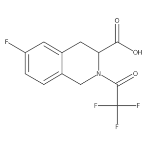 6-Fluoro-2-(2,2,2-trifluoroacetyl)-1,2,3,4-tetrahydroisoquinoline-3-carboxylic acid结构式
