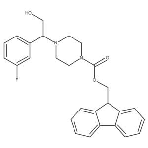 (9H-fluoren-9-yl)methyl 4-[1-(3-fluorophenyl)-2-hydroxyethyl]piperazine-1-carboxylate结构式