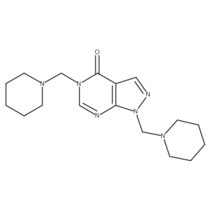 1,5-Dihydro-1,5-bis(1-piperidinylmethyl)-4H-pyrazolo[3,4-d]pyrimidin-4-one结构式