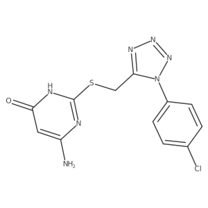 6-Amino-2-[1-(4-chloro-phenyl)-1H-tetrazol-5-ylmethylsulfanyl]-pyrimidin-4-ol Structure