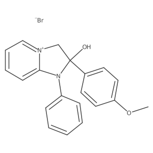 2-Hydroxy-2-(4-methoxyphenyl)-1-phenyl-2,3-dihydroimidazo[1,2-a]pyridin-1-ium bromide结构式