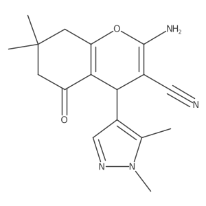 2-amino-4-(1,5-dimethyl-1H-pyrazol-4-yl)-7,7-dimethyl-5-oxo-5,6,7,8-tetrahydro-4H-chromene-3-carbonitrile Structure