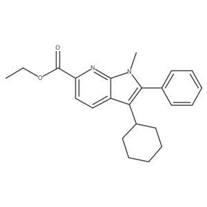 1h-Pyrrolo[2,3-b]pyridine-6-carboxylic acid,3-cyclohexyl-1-methyl-2-phenyl-,ethyl ester结构式