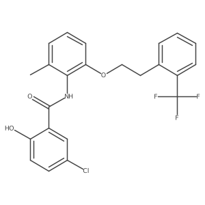 Benzamide,5-chloro-2-hydroxy-n-[2-methyl-6-[2-[2-(trifluoromethyl)phenyl]ethoxy]phenyl]-结构式