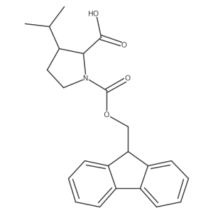(2S,3S)-1-(((9H-Fluoren-9-yl)methoxy)carbonyl)-3-isopropylpyrrolidine-2-carboxylic acid结构式