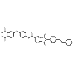 1,2-Benzenedicarboxylic acid, 4-[4-[[[2,3-dihydro-1,3-dioxo-2-[4-(2-phenyldiazenyl)phenyl]-1H-isoindol-5-yl]carbonyl]amino]phenoxy]- Structure