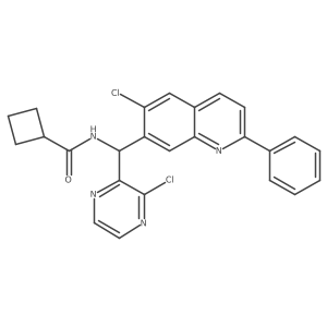 N-((6-chloro-2-phenylquinolin-7-yl)(3-chloropyrazin-2-yl)methyl)cyclobutanecarboxamide Structure