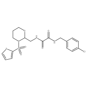 N'-[(4-chlorophenyl)methyl]-N-[[3-(2-thienylsulfonyl)-1,3-oxazinan-2-yl]methyl]oxamide结构式