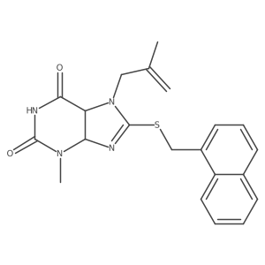 3-methyl-7-(2-methylprop-2-en-1-yl)-8-{[(naphthalen-1-yl)methyl]sulfanyl}-2,3,6,7-tetrahydro-1H-purine-2,6-dione结构式