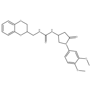 1-((2,3-Dihydrobenzo[b][1,4]dioxin-2-yl)methyl)-3-(1-(3,4-dimethoxyphenyl)-5-oxopyrrolidin-3-yl)urea Structure