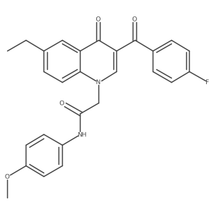 2-(6-ethyl-3-(4-fluorobenzoyl)-4-oxoquinolin-1(4H)-yl)-N-(4-methoxyphenyl)acetamide结构式