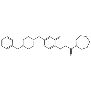 5-(2-(azepan-1-yl)-2-oxoethoxy)-2-((4-benzylpiperazin-1-yl)methyl)-4H-pyran-4-one Structure