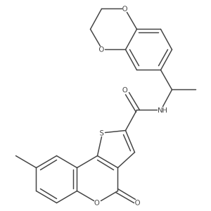 N-[1-(2,3-dihydro-1,4-benzodioxin-6-yl)ethyl]-8-methyl-4-oxo-4H-thieno[3,2-c]chromene-2-carboxamide结构式