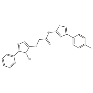 2-{[4-amino-5-(pyridin-3-yl)-4H-1,2,4-triazol-3-yl]sulfanyl}-N-[4-(4-methylphenyl)-1,3-thiazol-2-yl]acetamide结构式
