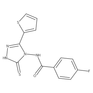 4-fluoro-N-[3-sulfanyl-5-(2-thienyl)-4H-1,2,4-triazol-4-yl]benzenecarboxamide Structure