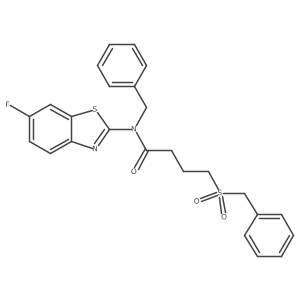 N-benzyl-4-(benzylsulfonyl)-N-(6-fluorobenzo[d]thiazol-2-yl)butanamide结构式