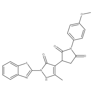 3-[1-(1,3-benzothiazol-2-yl)-5-hydroxy-3-methyl-1H-pyrazol-4-yl]-1-(4-methoxyphenyl)pyrrolidine-2,5-dione Structure