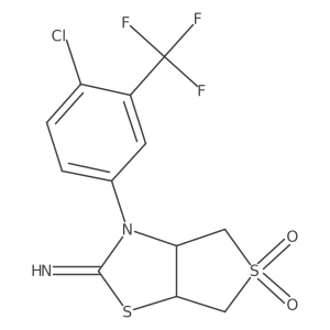 3-[4-chloro-3-(trifluoromethyl)phenyl]tetrahydrothieno[3,4-d][1,3]thiazol-2(3H)-imine 5,5-dioxide结构式