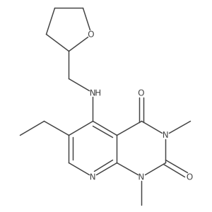 6-ethyl-1,3-dimethyl-5-(((tetrahydrofuran-2-yl)methyl)amino)pyrido[2,3-d]pyrimidine-2,4(1H,3H)-dione结构式
