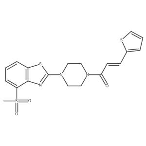 (E)-1-(4-(4-(methylsulfonyl)benzo[d]thiazol-2-yl)piperazin-1-yl)-3-(thiophen-2-yl)prop-2-en-1-one结构式