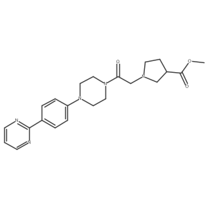 (R)-Methyl 1-(2-oxo-2-(4-(4-(pyrimidin-2-yl)phenyl)piperazin-1-yl)ethyl)pyrrolidine-3-carboxylate Structure