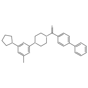 2-(4-{[1,1'-Biphenyl]-4-carbonyl}piperazin-1-yl)-4-methyl-6-(pyrrolidin-1-yl)pyrimidine Structure