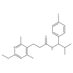 3-[4,6-dimethyl-2-(methylsulfanyl)pyrimidin-5-yl]-N-[1-(4-fluorophenyl)-2-methylpropyl]propanamide结构式