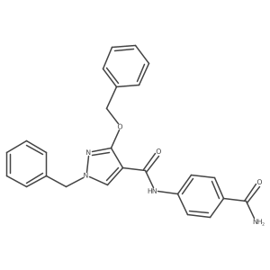 1-benzyl-3-(benzyloxy)-N-(4-carbamoylphenyl)-1H-pyrazole-4-carboxamide结构式