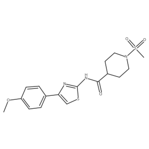 1-methanesulfonyl-N-[4-(4-methoxyphenyl)-1,3-thiazol-2-yl]piperidine-4-carboxamide结构式