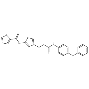 N-(4-(3-oxo-3-((4-phenoxyphenyl)amino)propyl)thiazol-2-yl)furan-2-carboxamide结构式