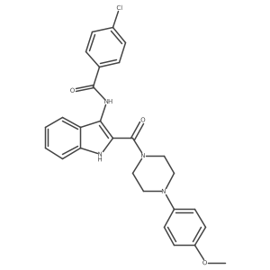 4-chloro-N-{2-[4-(4-methoxyphenyl)piperazine-1-carbonyl]-1H-indol-3-yl}benzamide Structure