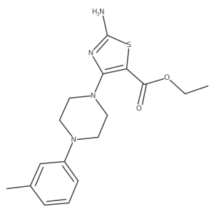 Ethyl 2-amino-4-[4-(3-methylphenyl)-1-piperazinyl]-5-thiazolecarboxylate Structure