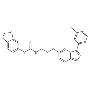 1-(Benzo[d][1,3]dioxol-5-yl)-3-(2-((3-(3-fluorophenyl)-[1,2,4]triazolo[4,3-b]pyridazin-6-yl)oxy)ethyl)urea结构式