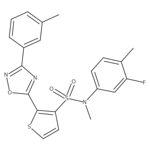 N-(3-fluoro-4-methylphenyl)-N-methyl-2-[3-(3-methylphenyl)-1,2,4-oxadiazol-5-yl]thiophene-3-sulfonamide结构式
