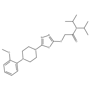 N,N-diisopropyl-2-((5-(4-(2-methoxyphenyl)piperazin-1-yl)-1,3,4-thiadiazol-2-yl)thio)acetamide Structure