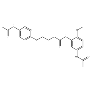 N-(5-acetamido-2-methoxyphenyl)-4-((6-acetamidopyridazin-3-yl)thio)butanamide Structure