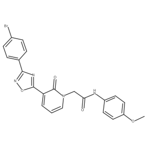 COc1ccc(NC(=O)Cn2cccc(-c3nc(-c4ccc(Br)cc4)no3)c2=O)cc1结构式