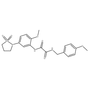 N1-(5-(1,1-dioxidoisothiazolidin-2-yl)-2-methoxyphenyl)-N2-(4-methoxybenzyl)oxalamide结构式