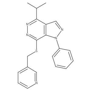 CC(C)c1nnc(SCc2cccnc2)c2c1cnn2-c1ccccc1结构式