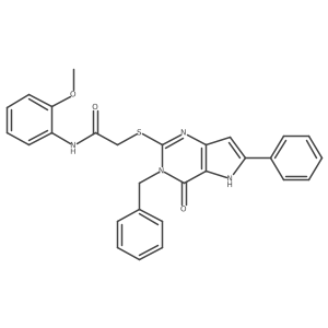 2-((3-benzyl-4-oxo-6-phenyl-4,5-dihydro-3H-pyrrolo[3,2-d]pyrimidin-2-yl)thio)-N-(2-methoxyphenyl)acetamide Structure