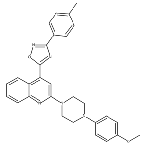 5-(2-(4-(4-Methoxyphenyl)piperazin-1-yl)quinolin-4-yl)-3-(p-tolyl)-1,2,4-oxadiazole Structure