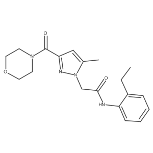 N-(2-ethylphenyl)-2-(5-methyl-3-(morpholine-4-carbonyl)-1H-pyrazol-1-yl)acetamide结构式