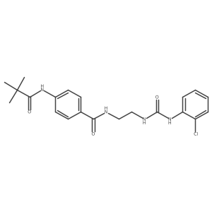 N-(2-{[(2-chlorophenyl)carbamoyl]amino}ethyl)-4-(2,2-dimethylpropanamido)benzamide结构式