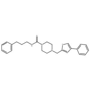 N-(3-phenylpropyl)-4-((4-phenylthiazol-2-yl)methyl)piperazine-1-carboxamide Structure