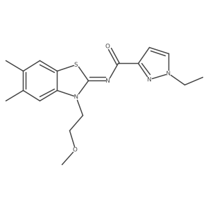 (Z)-1-ethyl-N-(3-(2-methoxyethyl)-5,6-dimethylbenzo[d]thiazol-2(3H)-ylidene)-1H-pyrazole-3-carboxamide Structure