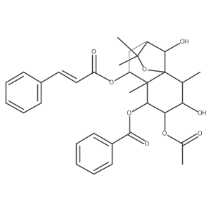 [4-Acetyloxy-3,12-dihydroxy-2,6,10,10-tetramethyl-7-(3-phenylprop-2-enoyloxy)-11-oxatricyclo[7.2.1.01,6]dodecan-5-yl] benzoate Structure