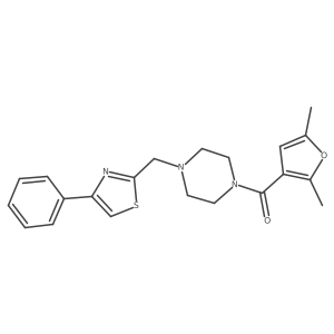 (2,5-Dimethylfuran-3-yl)(4-((4-phenylthiazol-2-yl)methyl)piperazin-1-yl)methanone Structure